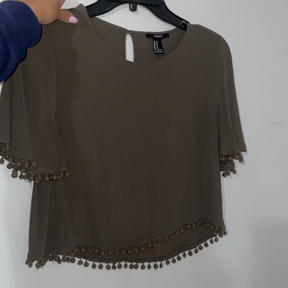 camo green blouse